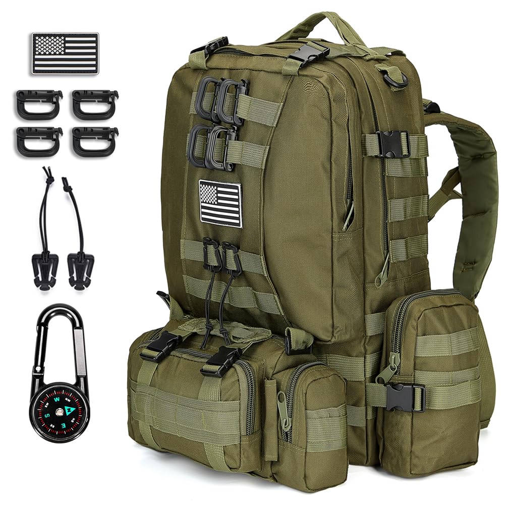 Tactical Backpack 50L Military Molle Rucksack For Hiking/Camping
