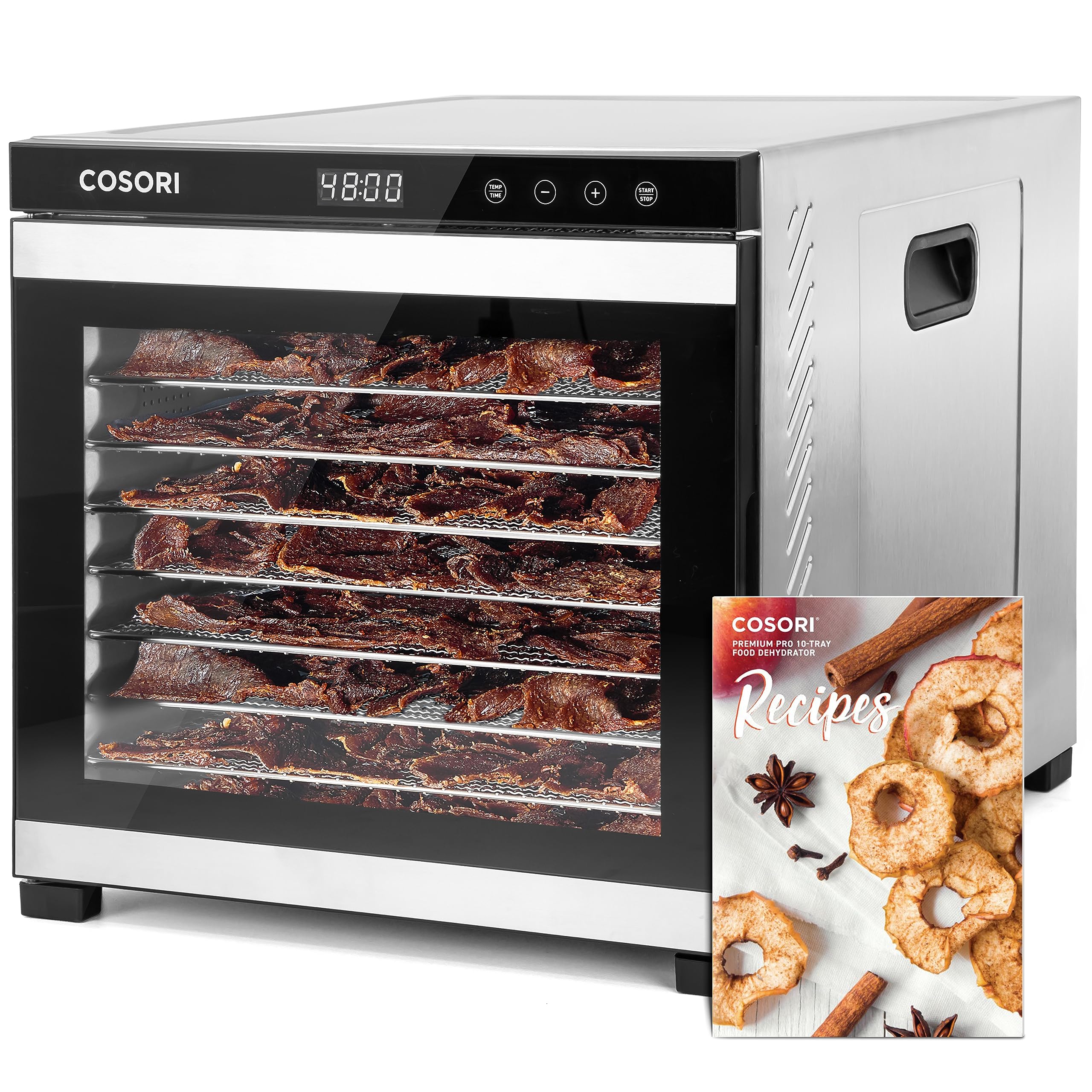 COSORI Food Dehydrator for Jerky, Holds 7.57lb Raw Beef with Large 6.5ft² Drying Space, 6 Stainless Steel 13"x12" Trays, 165°F Dehydrated Dryer for Dog Treats, Herbs, Meat, Fruit, and Yogurt, Silver